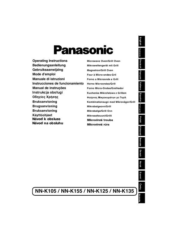 Guide utilisation PANASONIC NN-K125MBGPG de la marque PANASONIC