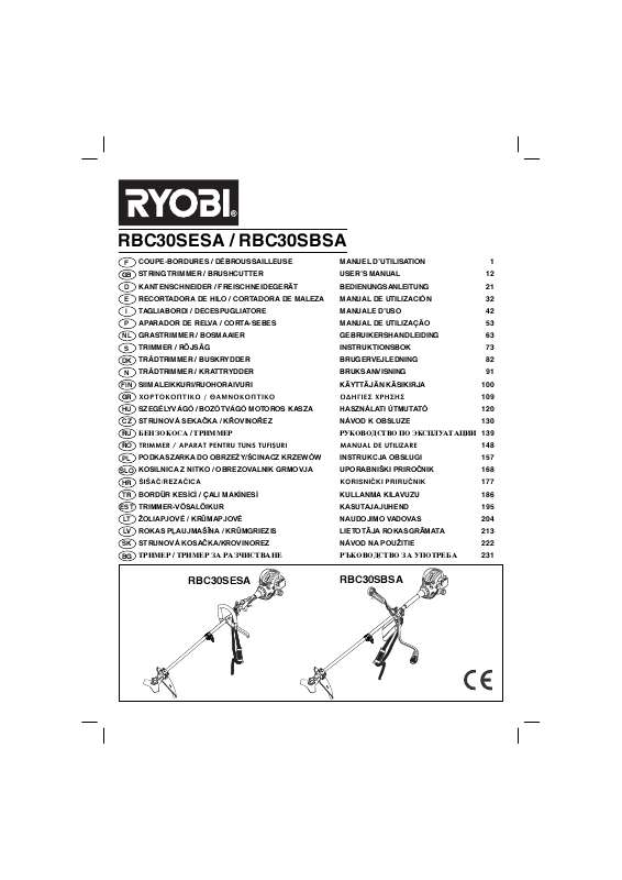 Guide utilisation RYOBI RBC30SBSA  de la marque RYOBI