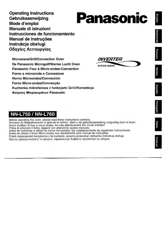 Guide utilisation PANASONIC NN-L750WB de la marque PANASONIC