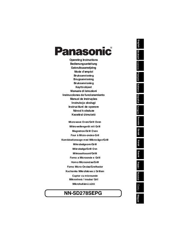 Guide utilisation PANASONIC NN-SD278SEPG de la marque PANASONIC