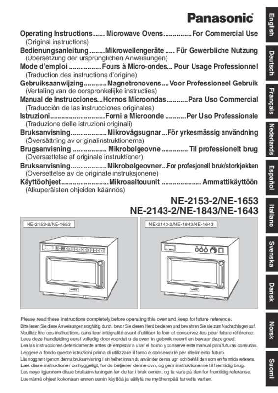 Guide utilisation PANASONIC NE-1643EUG de la marque PANASONIC