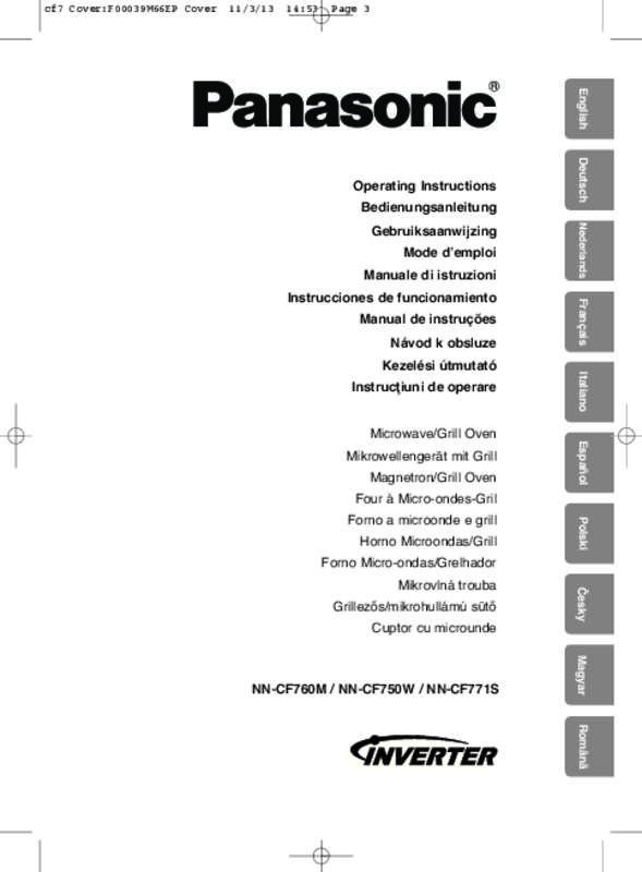 Guide utilisation PANASONIC NN-CF771SEPG de la marque PANASONIC