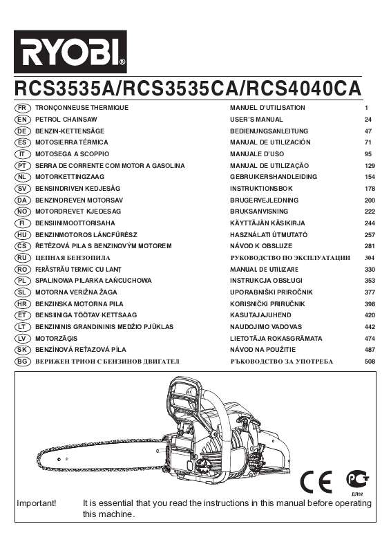 Guide utilisation  RYOBI RCS3535A  de la marque RYOBI