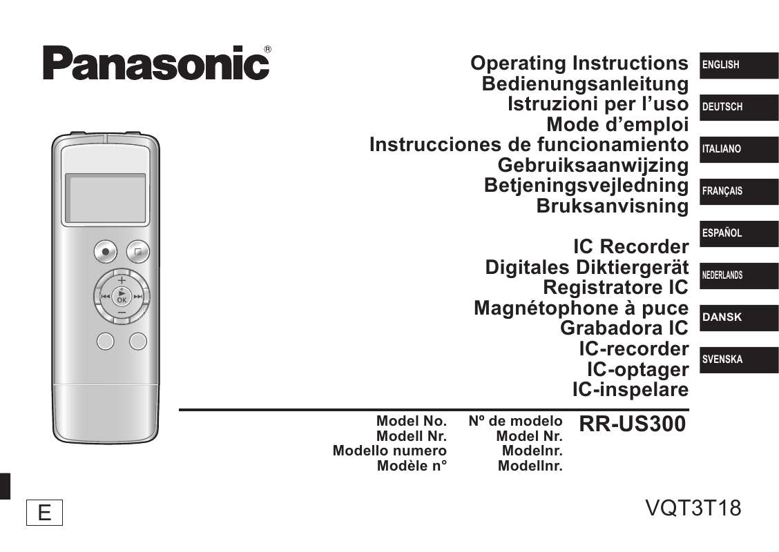 Guide utilisation PANASONIC RR-US300  de la marque PANASONIC
