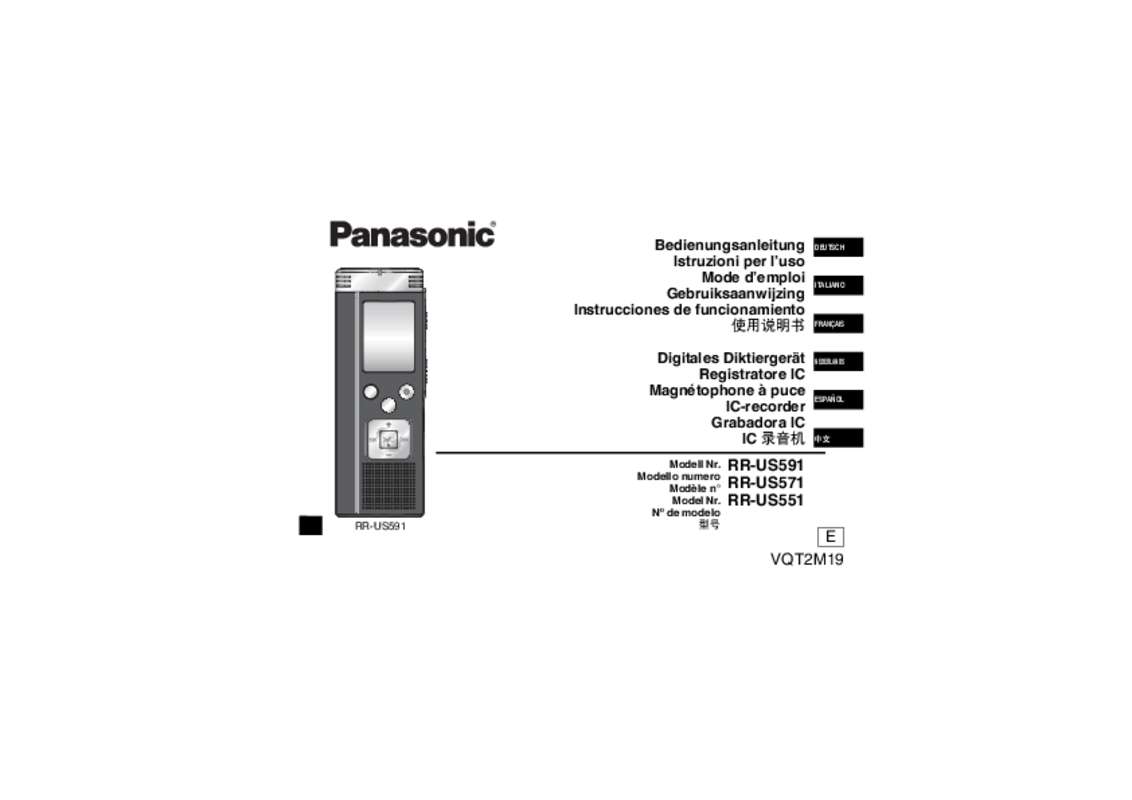 Guide utilisation PANASONIC RR US 591  de la marque PANASONIC