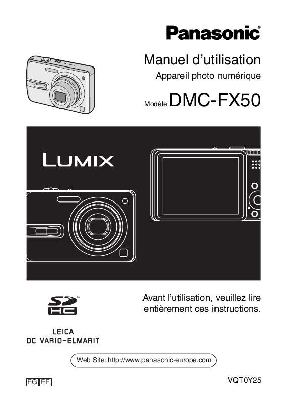 Guide utilisation PANASONIC LUMIX DMC-FX50  de la marque PANASONIC