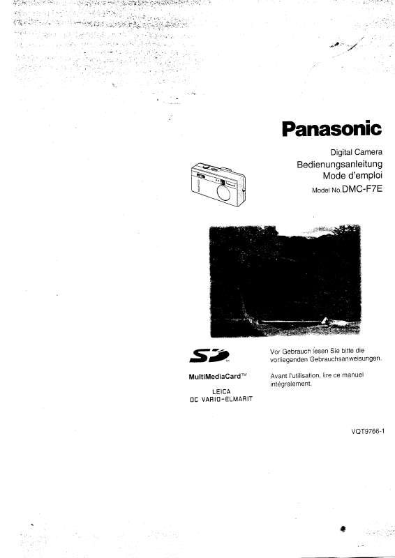Guide utilisation PANASONIC LUMIX DMC-F7E  de la marque PANASONIC