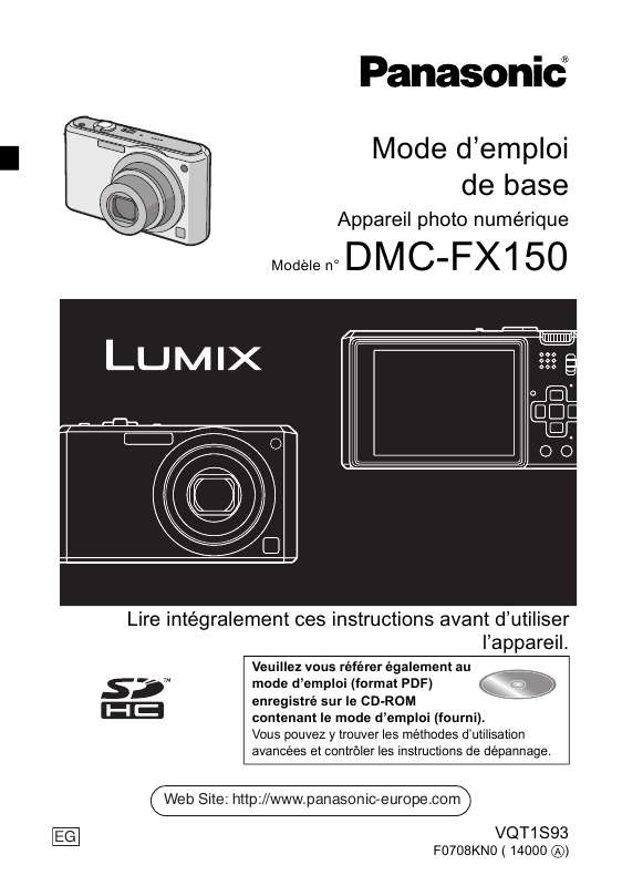 Guide utilisation PANASONIC LUMIX DMC-FX150  de la marque PANASONIC