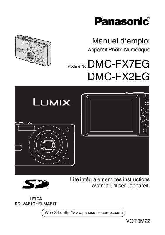 Guide utilisation PANASONIC LUMIX DMC-FX2EG  de la marque PANASONIC