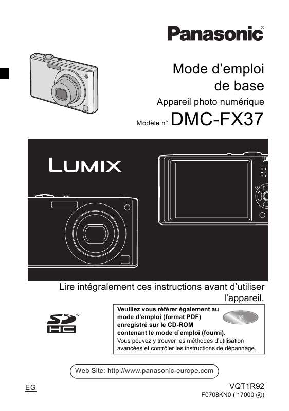 Guide utilisation PANASONIC LUMIX DMC-FX37  de la marque PANASONIC