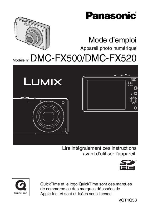 Guide utilisation PANASONIC LUMIX DMC-FX520  de la marque PANASONIC