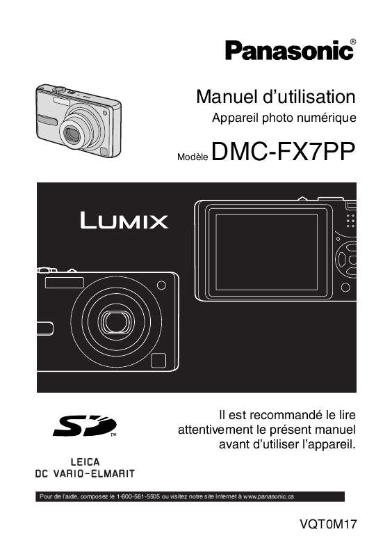 Guide utilisation PANASONIC LUMIX DMC-FX7PP  de la marque PANASONIC