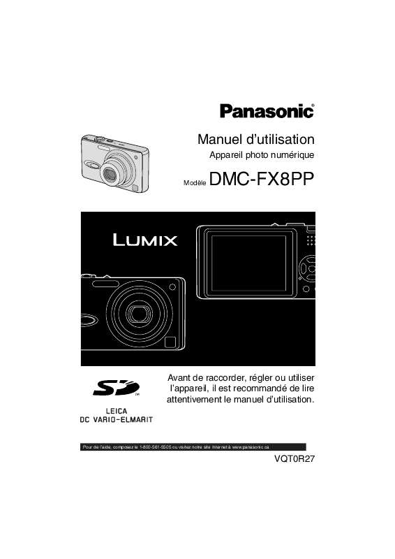 Guide utilisation PANASONIC LUMIX DMC-FX8PP  de la marque PANASONIC