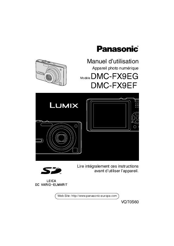 Guide utilisation PANASONIC LUMIX DMC-FX9EF  de la marque PANASONIC