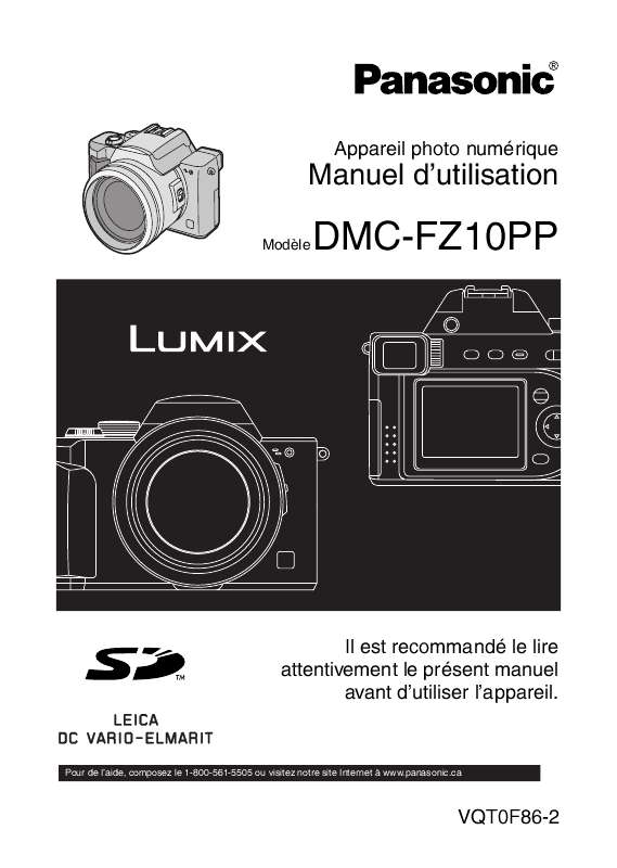 Guide utilisation PANASONIC LUMIX DMC-FZ10PP  de la marque PANASONIC