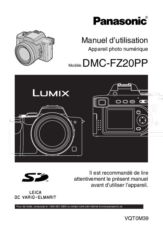 Guide utilisation PANASONIC LUMIX DMC-FZ20PP  de la marque PANASONIC