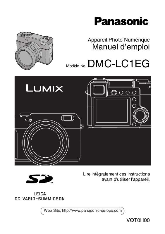 Guide utilisation PANASONIC LUMIX DMC-LC1EG  de la marque PANASONIC