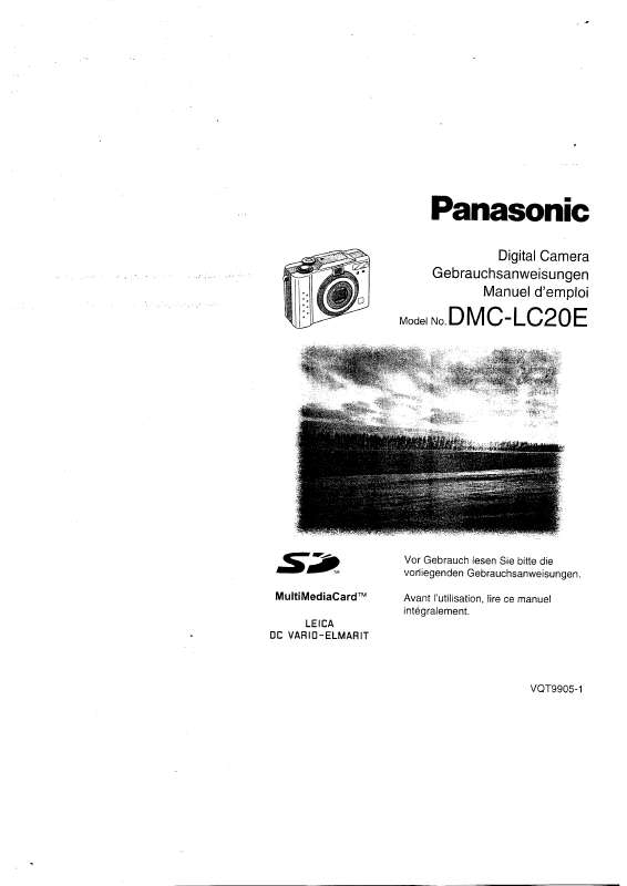 Guide utilisation PANASONIC LUMIX DMC-LC20  de la marque PANASONIC