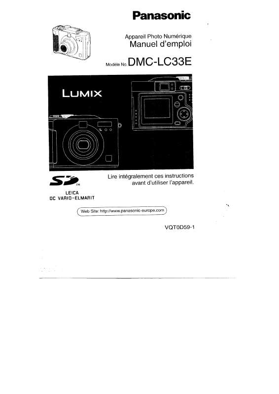 Guide utilisation PANASONIC LUMIX DMC-LC33E  de la marque PANASONIC