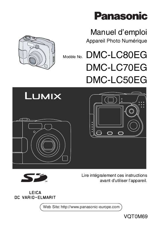 Guide utilisation PANASONIC LUMIX DMC-LC80EG  de la marque PANASONIC