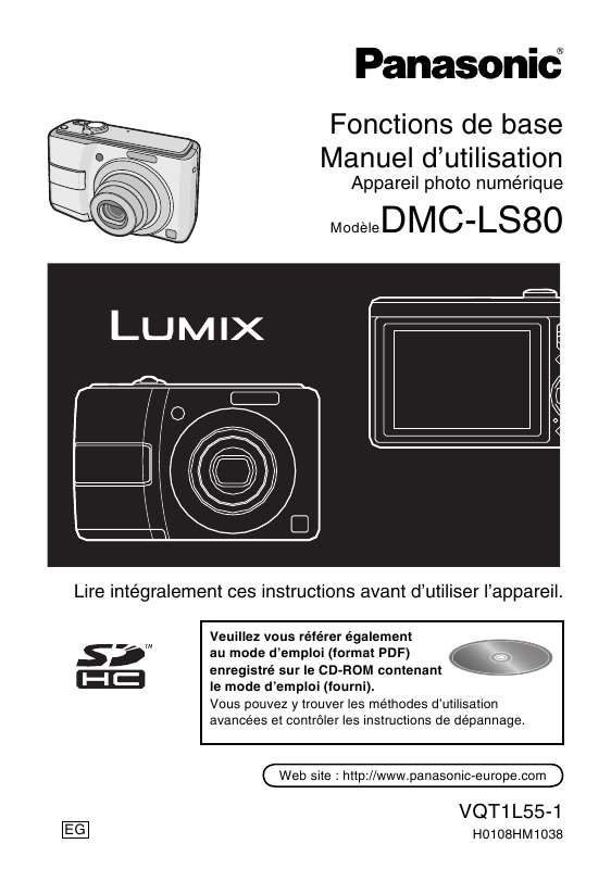 Guide utilisation PANASONIC LUMIX DMC-LS80  de la marque PANASONIC