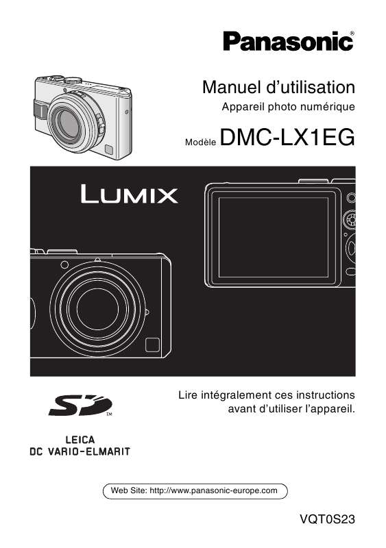 Guide utilisation PANASONIC LUMIX DMC-LX1EG  de la marque PANASONIC