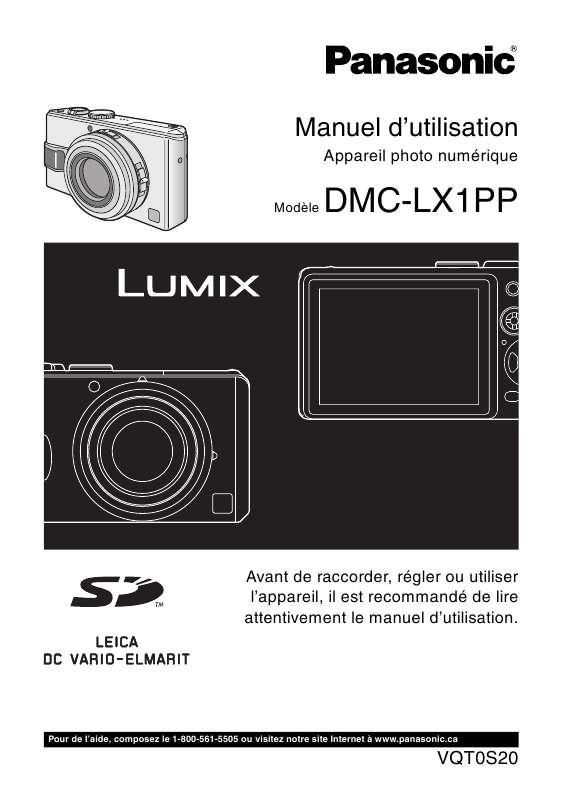 Guide utilisation PANASONIC LUMIX DMC-LX1PP  de la marque PANASONIC