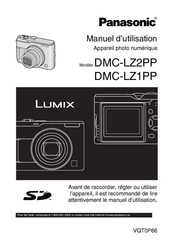 Guide utilisation PANASONIC LUMIX DMC-LZ1PP  de la marque PANASONIC