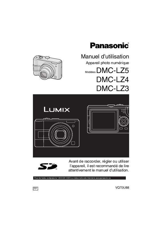 Guide utilisation PANASONIC LUMIX DMC-LZ4  de la marque PANASONIC