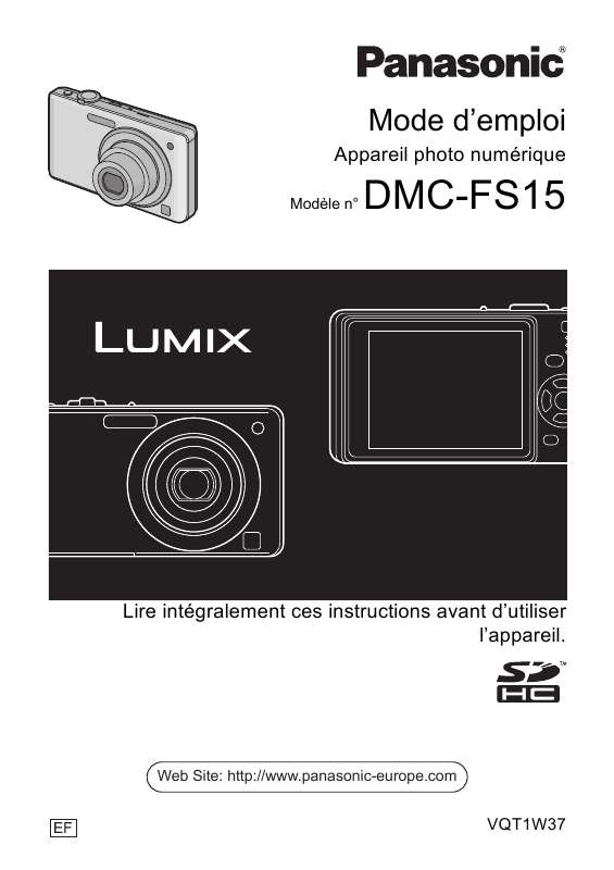 Guide utilisation PANASONIC LUMIX DMC-FS15  de la marque PANASONIC