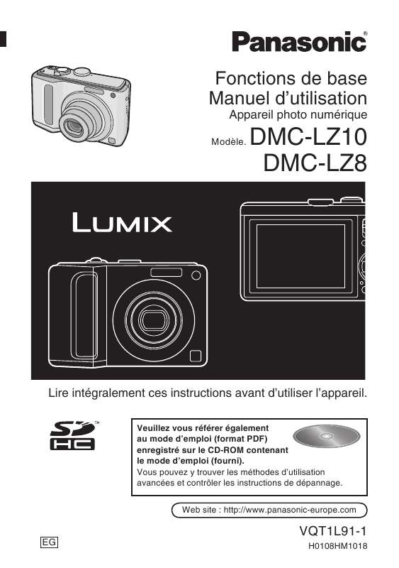 Guide utilisation PANASONIC LUMIX DMC-LZ8  de la marque PANASONIC