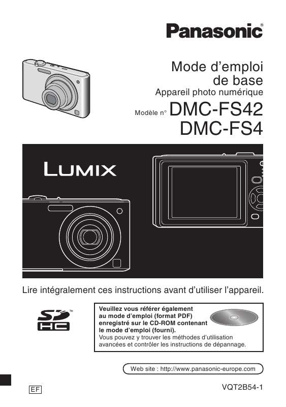 Guide utilisation PANASONIC LUMIX DMC-FS42  de la marque PANASONIC