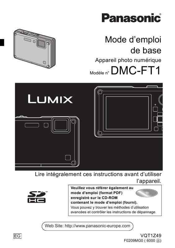 Guide utilisation PANASONIC LUMIX DMC-FT1  de la marque PANASONIC