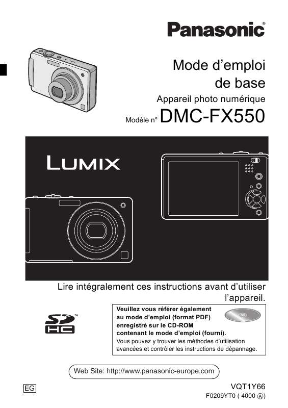Guide utilisation PANASONIC LUMIX DMC-FX550  de la marque PANASONIC