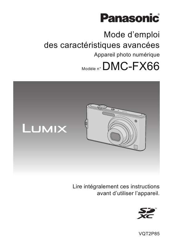 Guide utilisation PANASONIC LUMIX DMC-FX66  de la marque PANASONIC