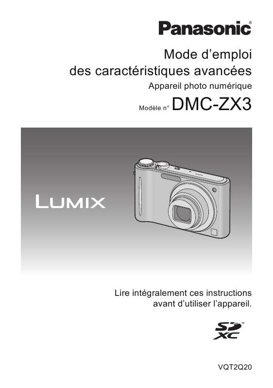 Guide utilisation PANASONIC LUMIX DMC-ZX3  de la marque PANASONIC