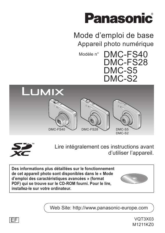 Guide utilisation PANASONIC DMC-FS40  de la marque PANASONIC