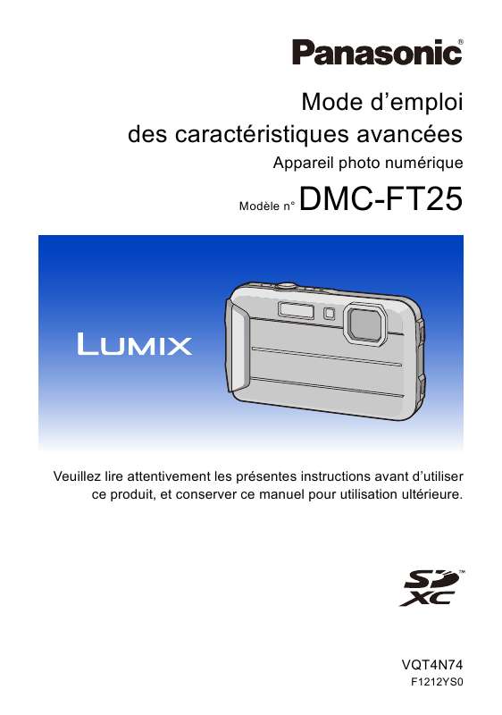 Guide utilisation PANASONIC DMC-FT25EF  de la marque PANASONIC