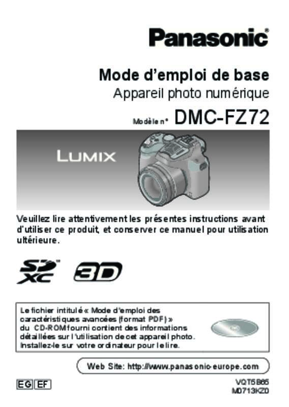 Guide utilisation PANASONIC DMC-FZ72EF  de la marque PANASONIC