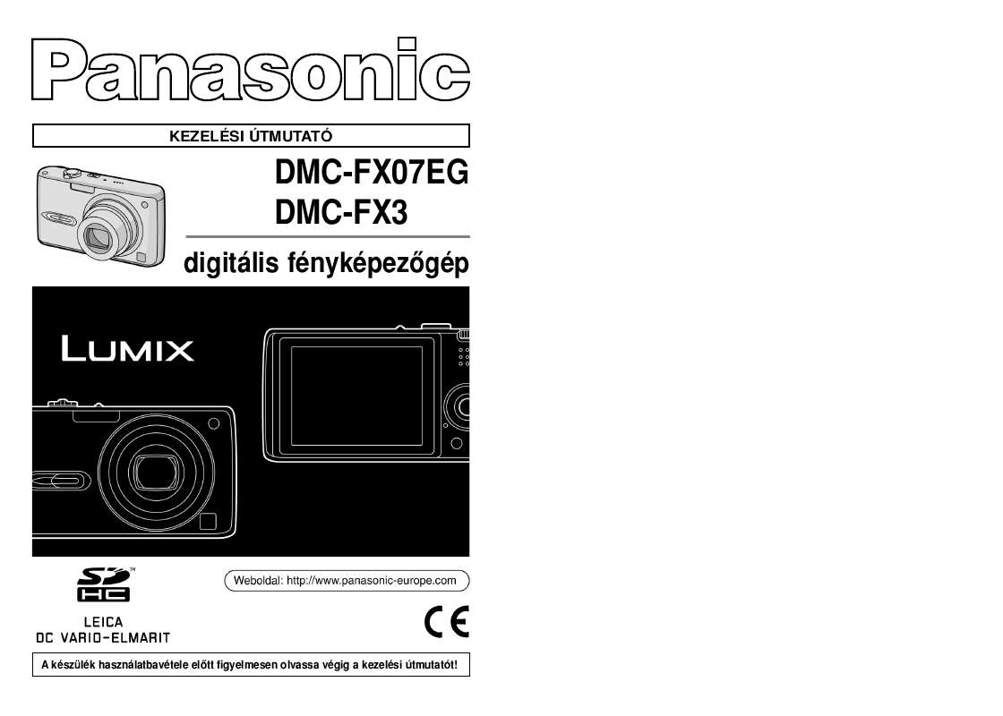 Guide utilisation PANASONIC DMCFX07EG  de la marque PANASONIC