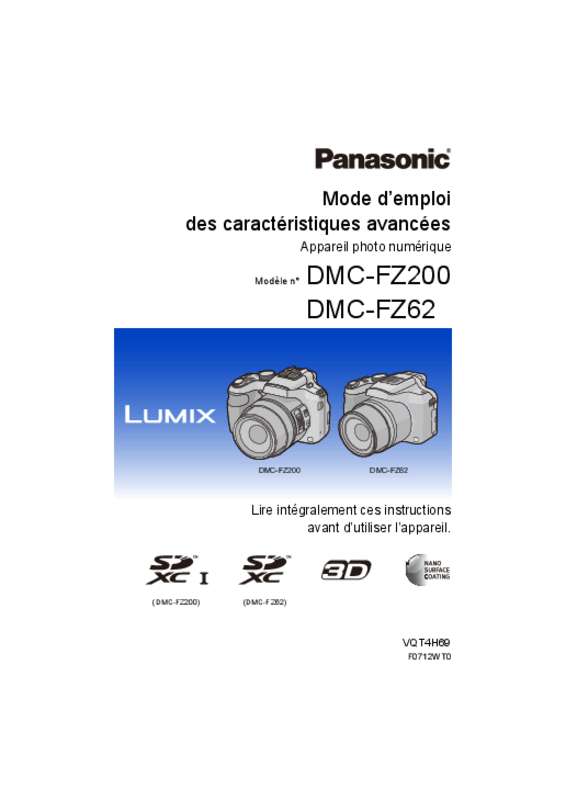 Guide utilisation PANASONIC LUMIX DMC-FZ200  de la marque PANASONIC