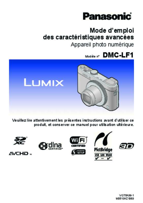 Guide utilisation PANASONIC LUMIX DMC-LF1  de la marque PANASONIC