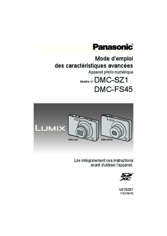 Guide utilisation PANASONIC LUMIX DMC-SZ1EF  de la marque PANASONIC