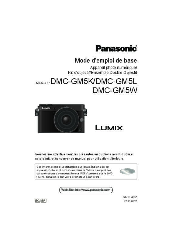 Guide utilisation PANASONIC DMCGM5WEF  de la marque PANASONIC