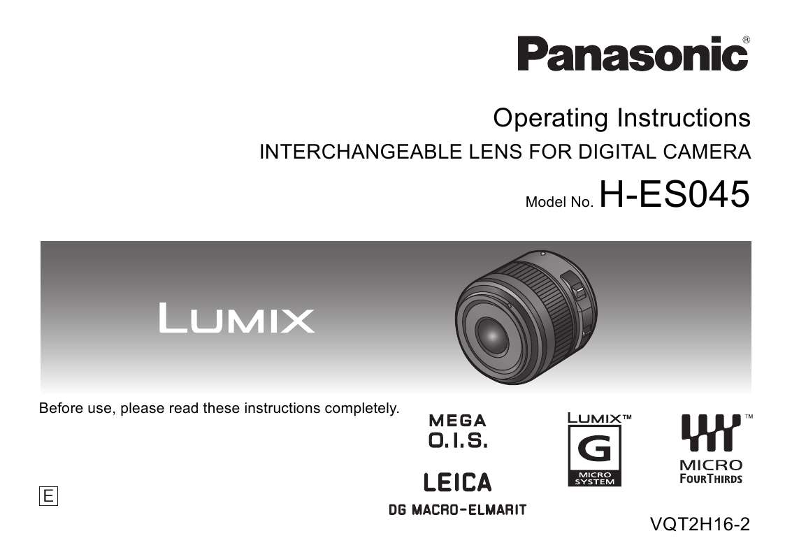 Guide utilisation PANASONIC H-ES-045E  de la marque PANASONIC