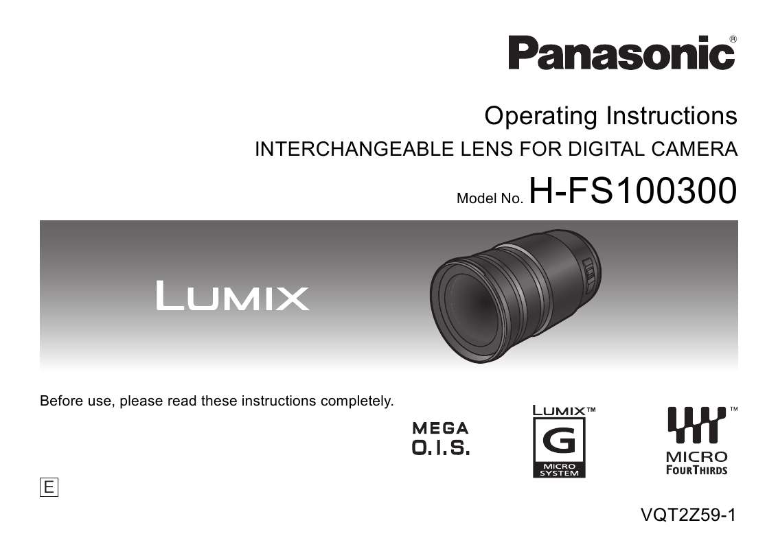 Guide utilisation PANASONIC H-FS-100300E  de la marque PANASONIC