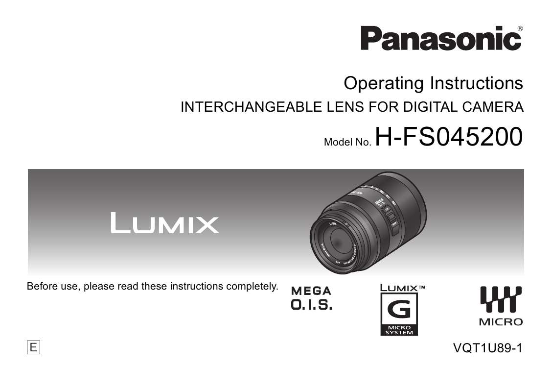 Guide utilisation PANASONIC H-FS045200E  de la marque PANASONIC