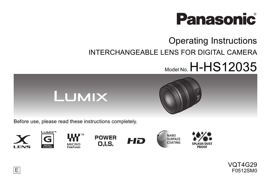 Guide utilisation PANASONIC H-HS12035E  de la marque PANASONIC