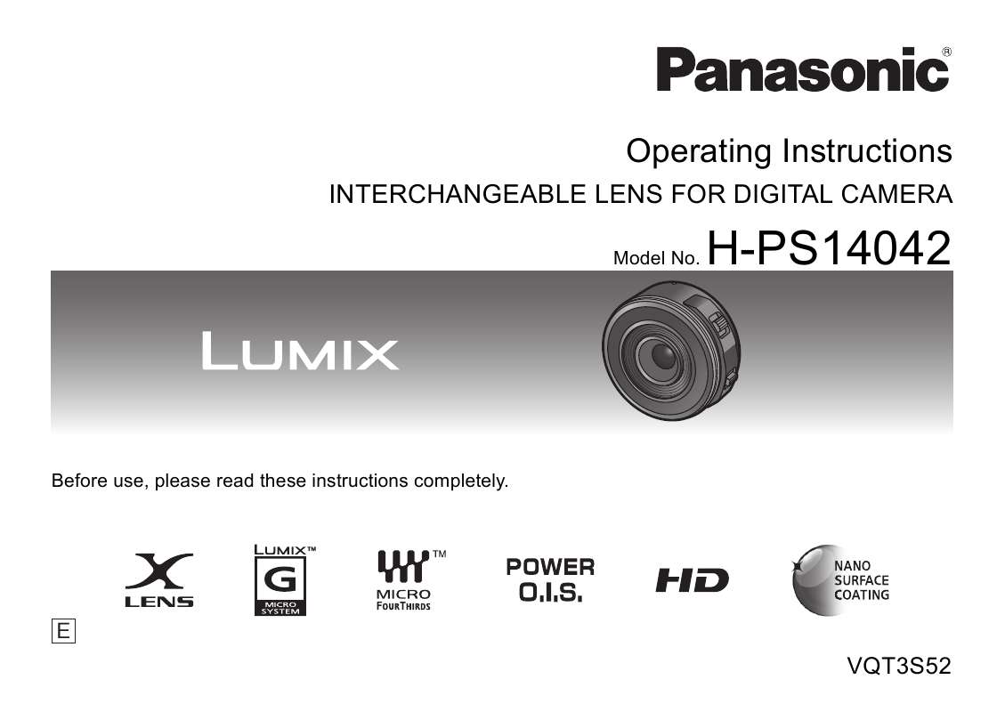 Guide utilisation PANASONIC H-PS-14042E  de la marque PANASONIC