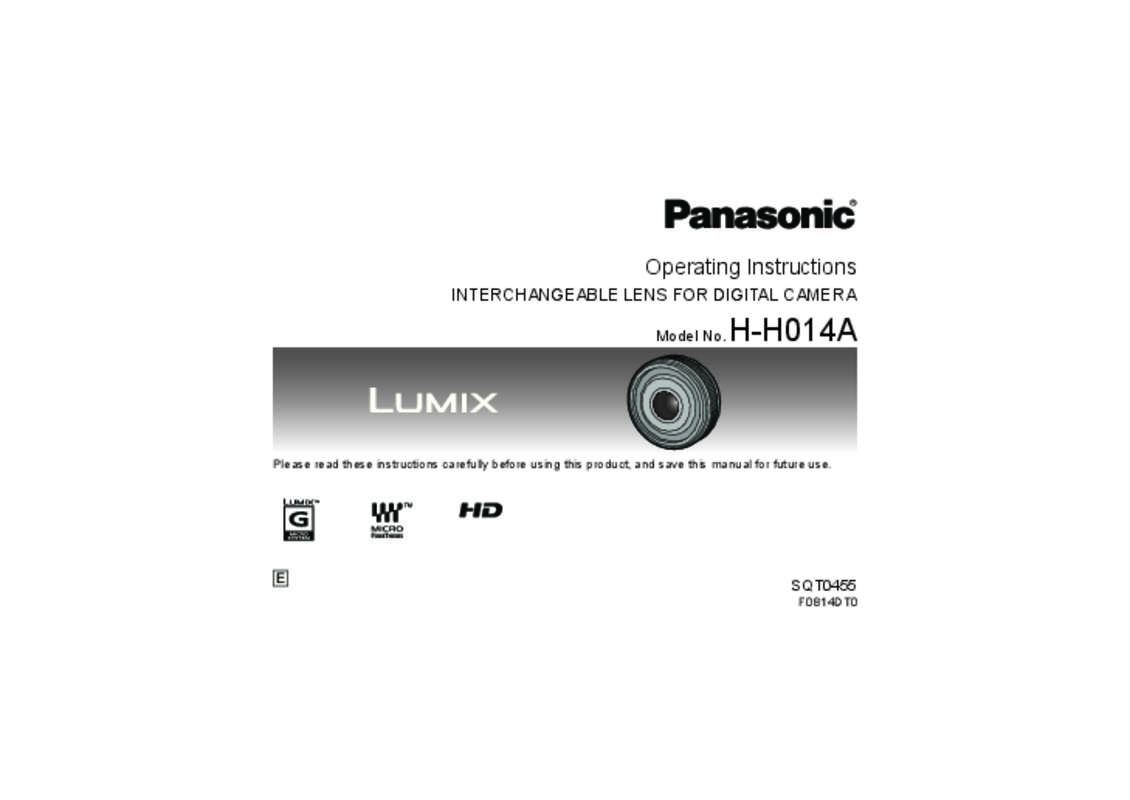 Guide utilisation PANASONIC HH014AE  de la marque PANASONIC